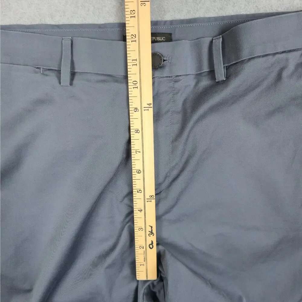 Banana Republic Mens 35x32 Gray Slim Fit Flat Front Chino Pants